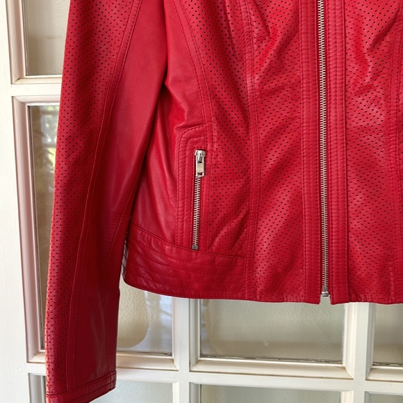 Gerry Weber red leather jacket - Picture 5 of 9